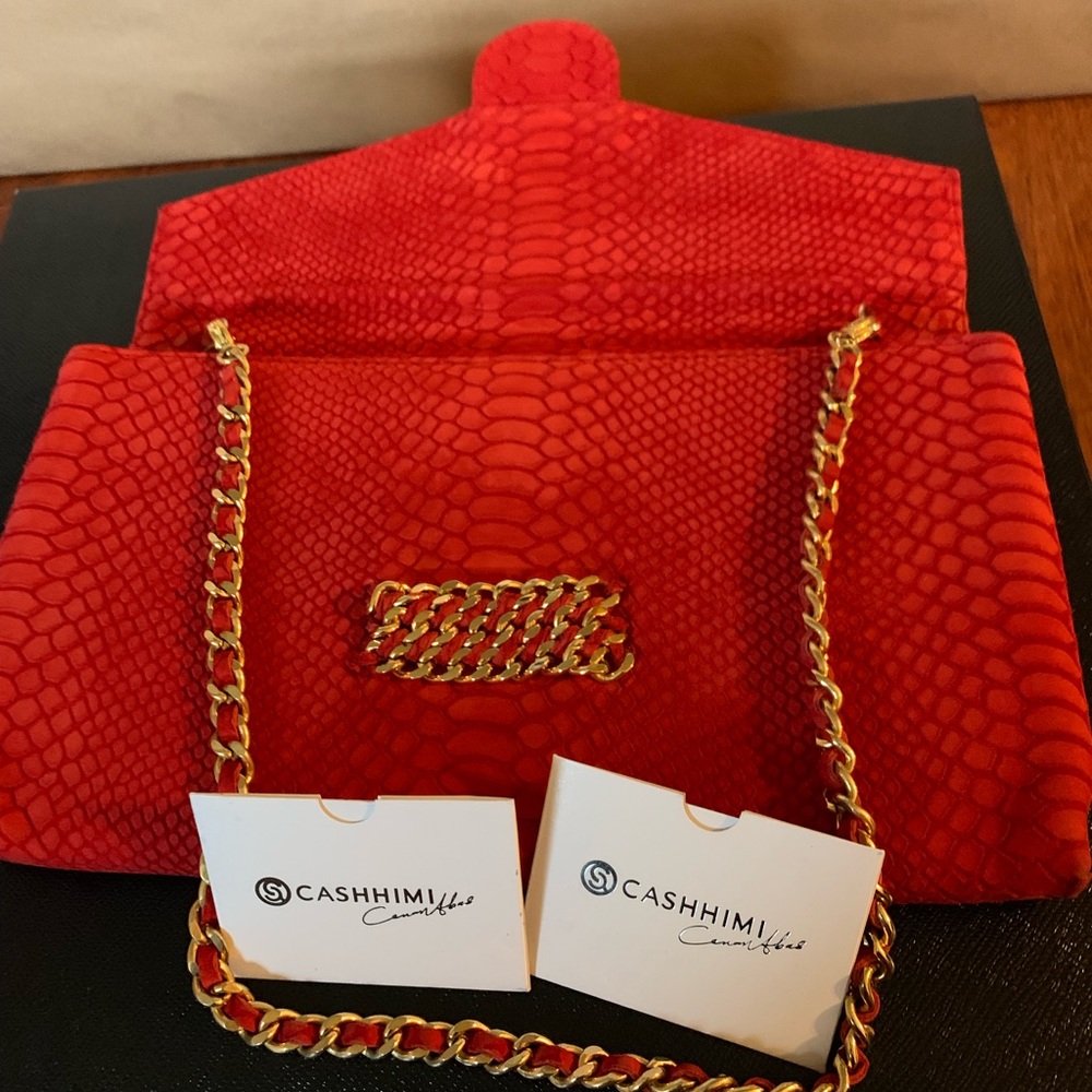 CASHHIMI RED CLUTCH BAG